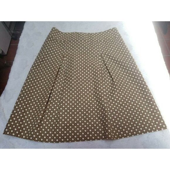 Talbots Womens Textured Cotton A-Line Pleated Skirt Size 6 Knee Length Lined - Picture 1 of 7